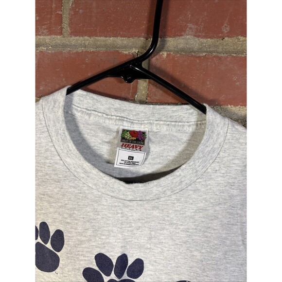 Vintage 90s Penn State Shirt Nittany Lions Cute Paw Print Grey College Adult XL - Picture 4 of 6